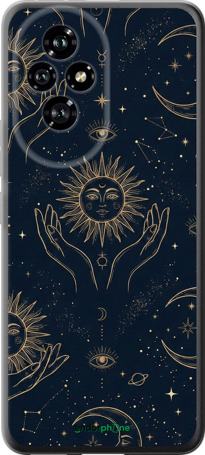 Силіконовий чехол Celestial Harmony: Sun & Moon Gold Mystic Pattern для Huawei Honor 200 - 6778u-3731 изображение 