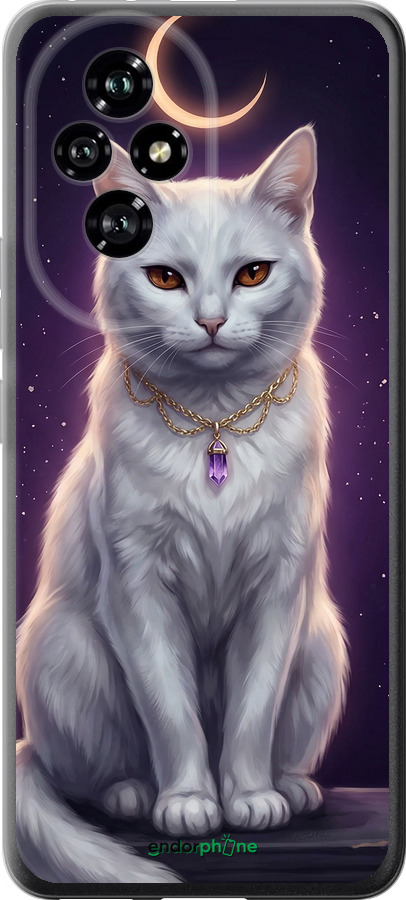 Силиконовый чехол Mystic White Cat Gothic Dark Purple Gold для Huawei Honor 200 - 6805u-3731 изображение 