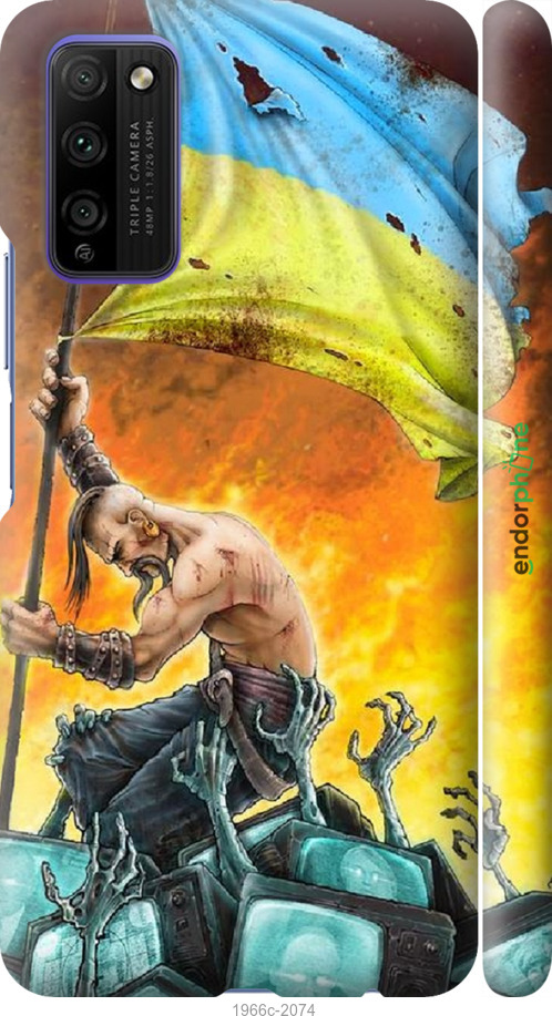 

3D пластиковий матовий чохол "Сильна Україна" для Huawei Honor 30 Lite, Синій