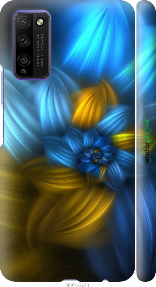 

3D пластиковий матовий чохол "Візерунок 46" для Huawei Honor 30 Lite, Синій
