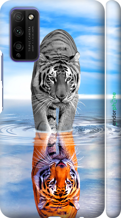3D пластиковий матовий чехол Тигр для Huawei Honor 30 Lite - 6016m-2074 изображение 