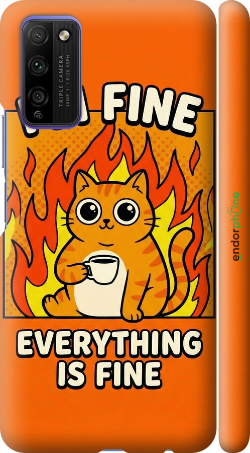 3D пластиковый матовый чехол Funny Cat для Huawei Honor 30 Lite - 6786m-2074 изображение 