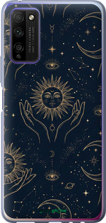 Силиконовый чехол Celestial Harmony: Sun & Moon Gold Mystic Pattern для Huawei Honor 30 Lite - 6778u-2074 изображение 