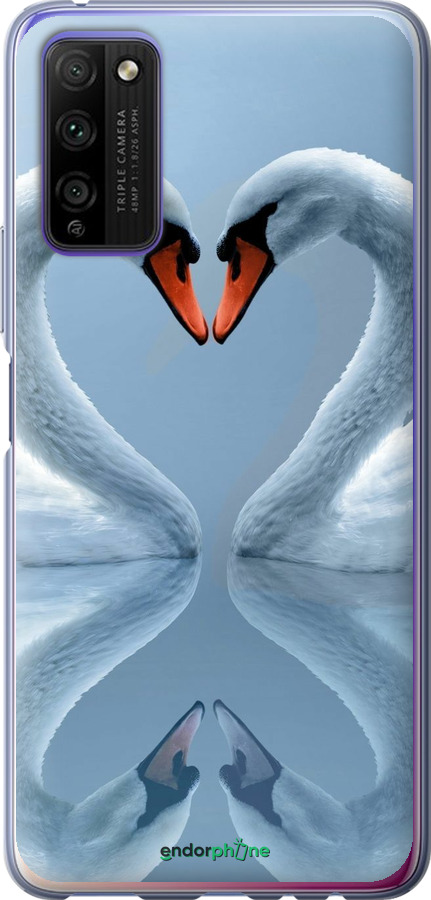 Силиконовый чехол Лебеди для Huawei Honor 30 Lite - 6007u-2074 изображение 