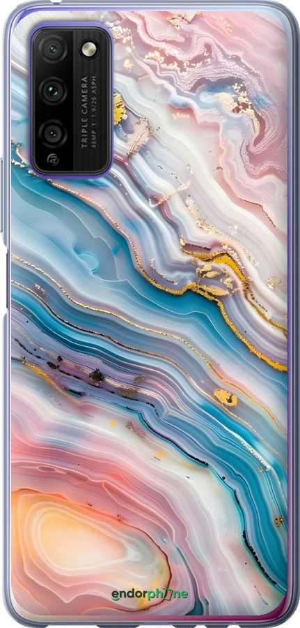 Силиконовый чехол Мрамор красивый для Huawei Honor 30 Lite - 6376u-2074 изображение 
