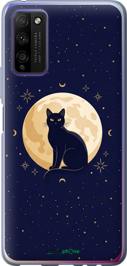 Силиконовый чехол Cute Cat Celestial/Witchy для Huawei Honor 30 Lite - 6787u-2074 изображение 