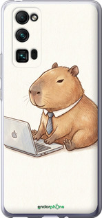 Силиконовый чехол 'Funny Capybara CEO Working' для Huawei Honor 30 Pro изображение 1
