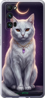 Силиконовый чехол Mystic White Cat Gothic Dark Purple Gold для Huawei Honor 30 Pro - 6805u-1920 изображение 
