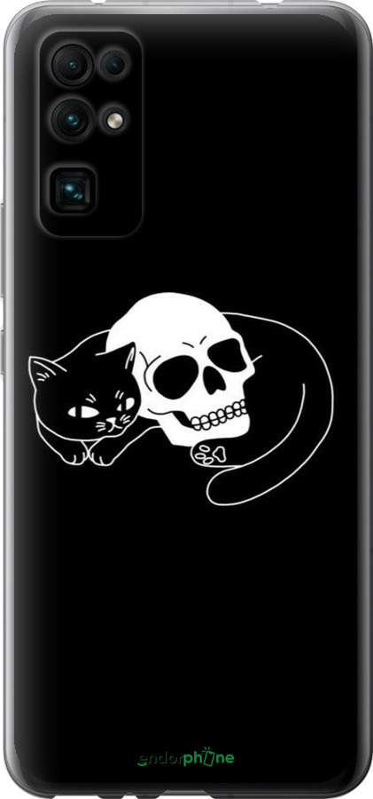 Силиконовый чехол С изображением кота и черепа для Huawei Honor 30 - 6491u-1921 изображение 