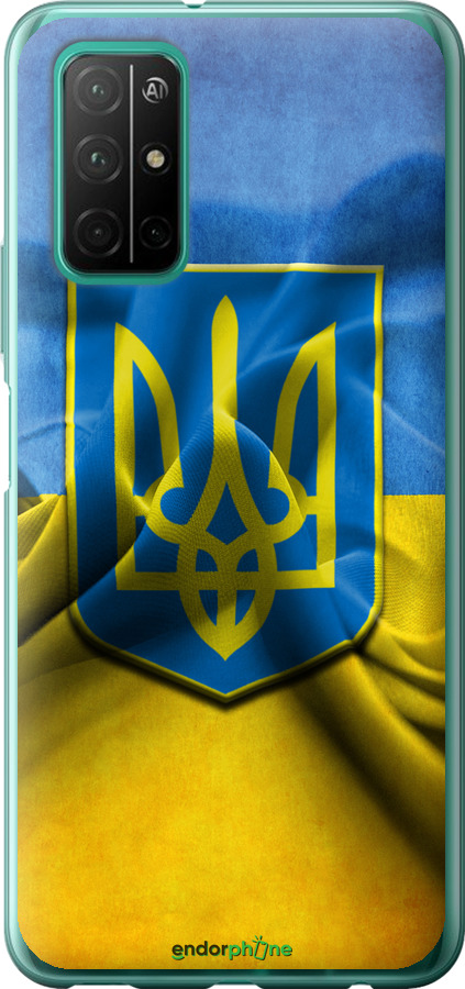 

Силіконовий чохол "Прапор та герб України" для Huawei Honor 30S, Блакитний