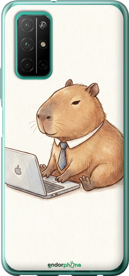 Силіконовий чехол Funny Capybara CEO Working для Huawei Honor 30S - 6777u-1897 изображение 