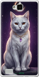 Силиконовый чехол Mystic White Cat Gothic Dark Purple Gold для Huawei Honor 3C - 6805u-307 изображение 