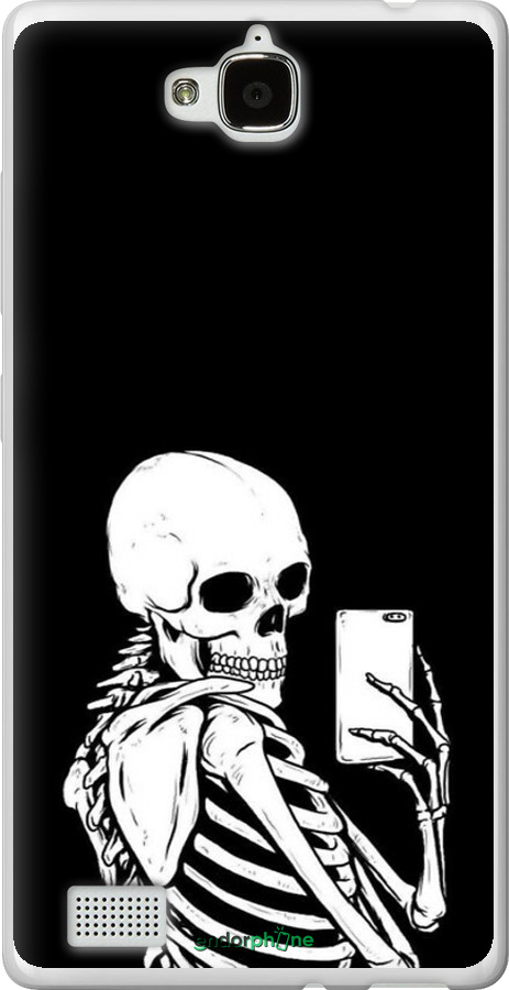Силіконовий чехол Скелет робить Selfie для Huawei Honor 3C - 6535u-307 изображение 
