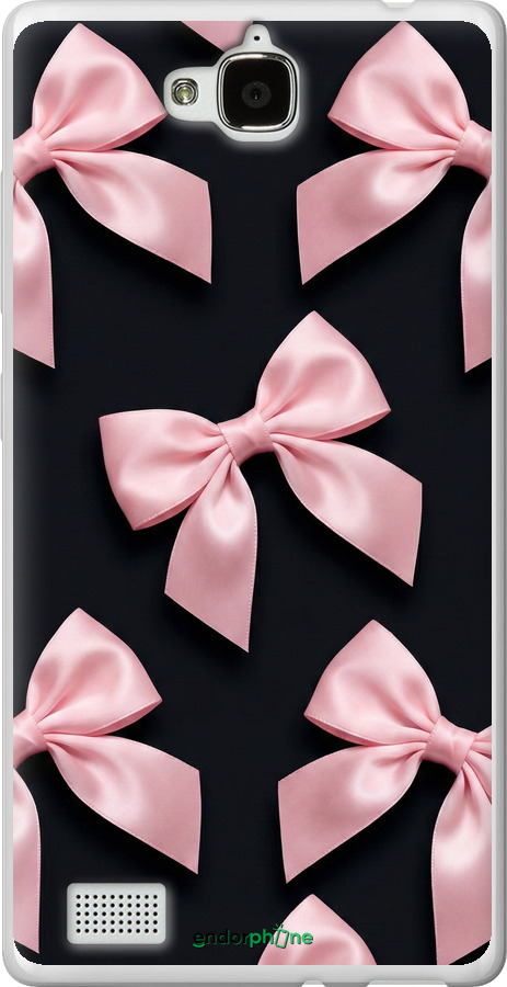 Силиконовый чехол Coquette Ribbons Dark Coquette для Huawei Honor 3C - 6767u-307 изображение 