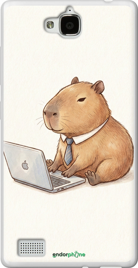 Силиконовый чехол Funny Capybara CEO Working для Huawei Honor 3C - 6777u-307 изображение 