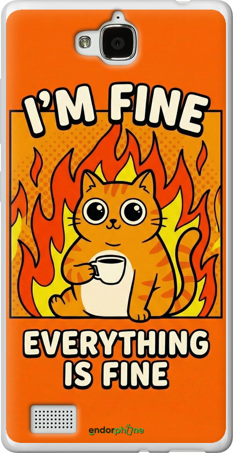 Силиконовый чехол Funny Cat для Huawei Honor 3C - 6786u-307 изображение 