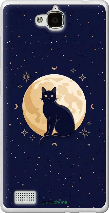 Силиконовый чехол Cute Cat Celestial/Witchy для Huawei Honor 3C - 6787u-307 изображение 