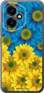 Силиконовый чехол Жёлто-голубые цветы для Huawei Honor 400 5G - 1048u-4017 изображение 