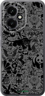 Силиконовый чехол Чёрно-серый стикер бомбинг для Huawei Honor 400 5G - 2432u-4017 изображение 