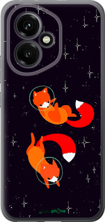 Силиконовый чехол Лисички в космосе для Huawei Honor 400 5G - 4519u-4017 изображение 