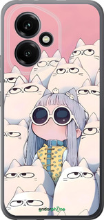 Силиконовый чехол Малышка с котами для Huawei Honor 400 5G - 6295u-4017 изображение 