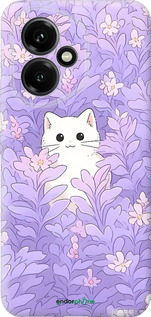 Силиконовый чехол Котик в цветах для Huawei Honor 400 5G - 6390u-4017 изображение 