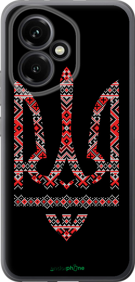 Силиконовый чехол Герб - вышиванка на черном фоне для Huawei Honor 400 5G - 1196u-4017 изображение 