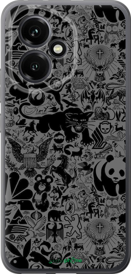 Силиконовый чехол Чёрно-серый стикер бомбинг для Huawei Honor 400 5G - 2432u-4017 изображение 