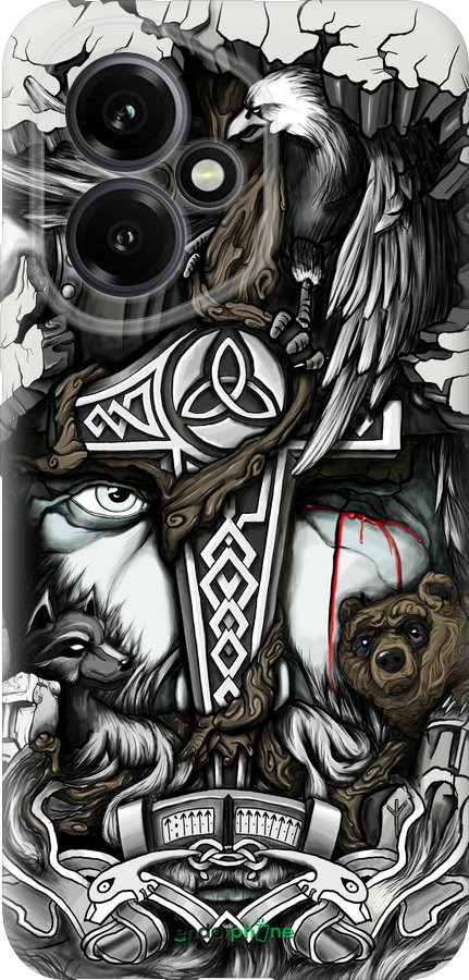 Силіконовий чехол Тату Вікінг для Huawei Honor 400 5G - 4098u-4017 изображение 