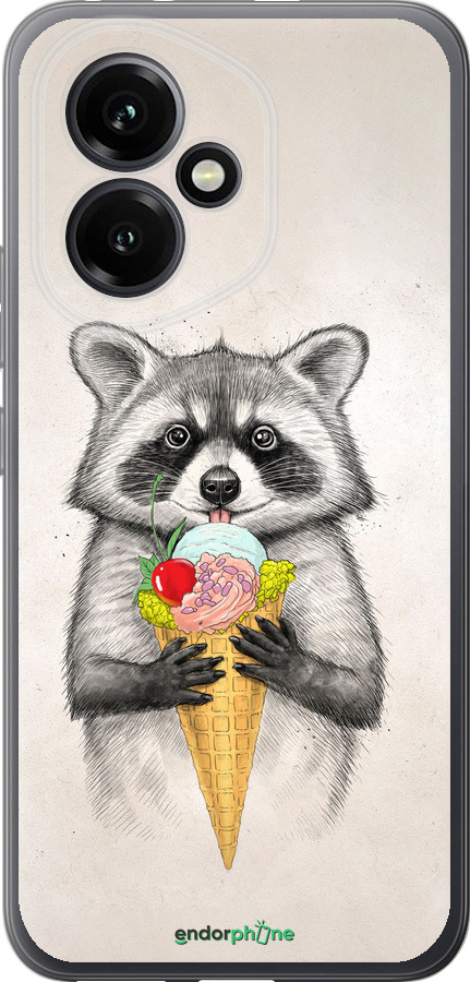 Силиконовый чехол Енотик с мороженым для Huawei Honor 400 5G - 4602u-4017 изображение 