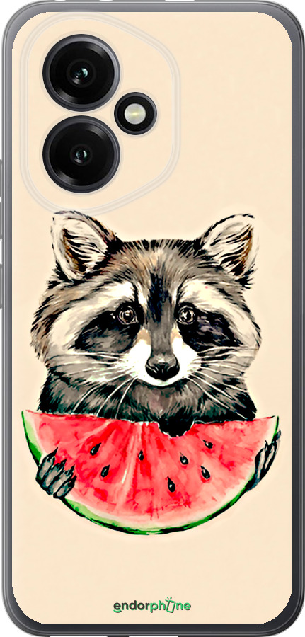 Силиконовый чехол Енотик с арбузом для Huawei Honor 400 5G - 4605u-4017 изображение 