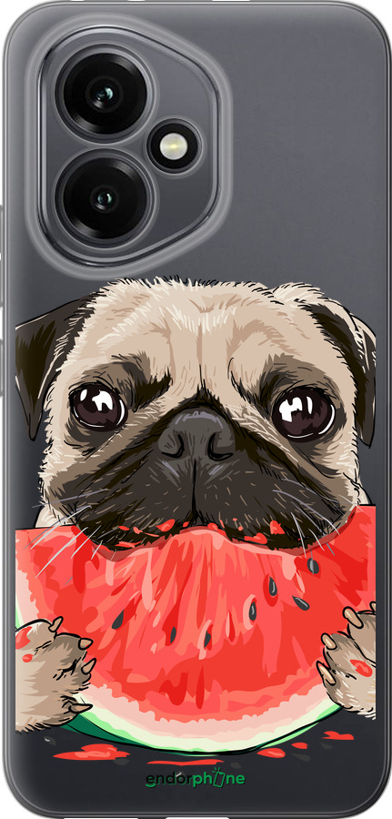 Силиконовый чехол Мопс и арбуз для Huawei Honor 400 5G - 4665u-4017 изображение 