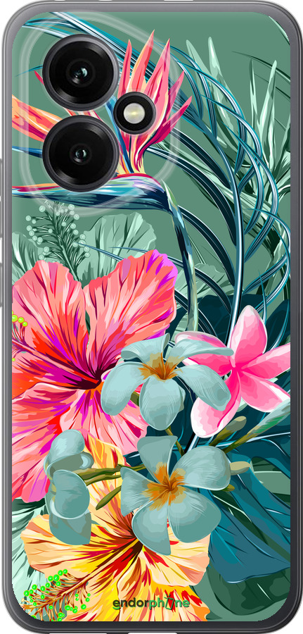 Силиконовый чехол Тропические цветы v1 для Huawei Honor 400 5G - 4667u-4017 изображение 