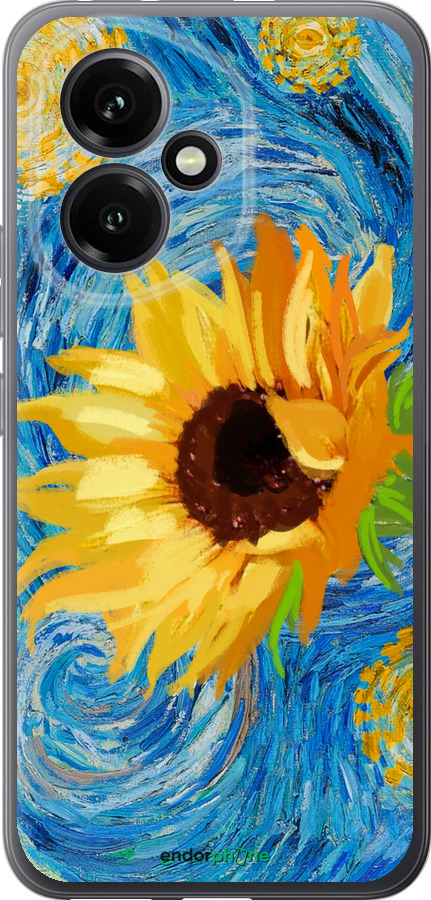 Силиконовый чехол Цветы желто-голубые для Huawei Honor 400 5G - 5308u-4017 изображение 