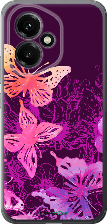 Силиконовый чехол Бабочки v2 для Huawei Honor 400 5G - 5475u-4017 изображение 