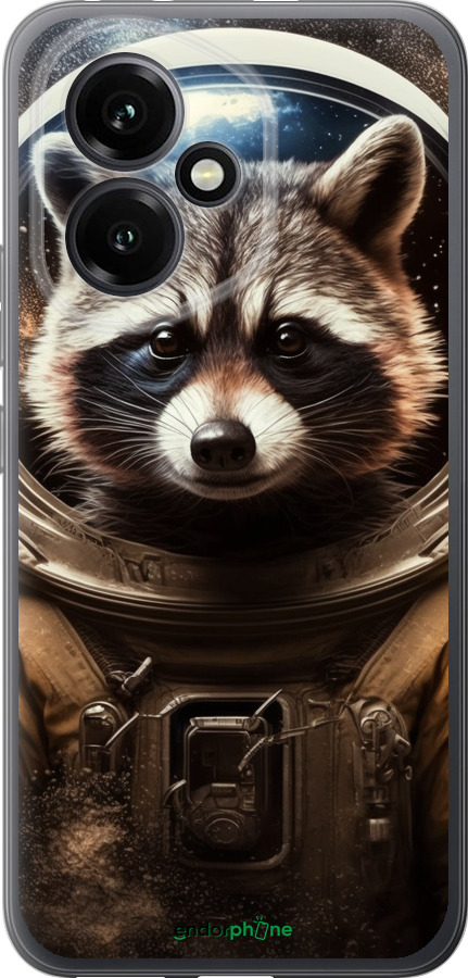 Силиконовый чехол Raccoon austronaut для Huawei Honor 400 5G - 5581u-4017 изображение 