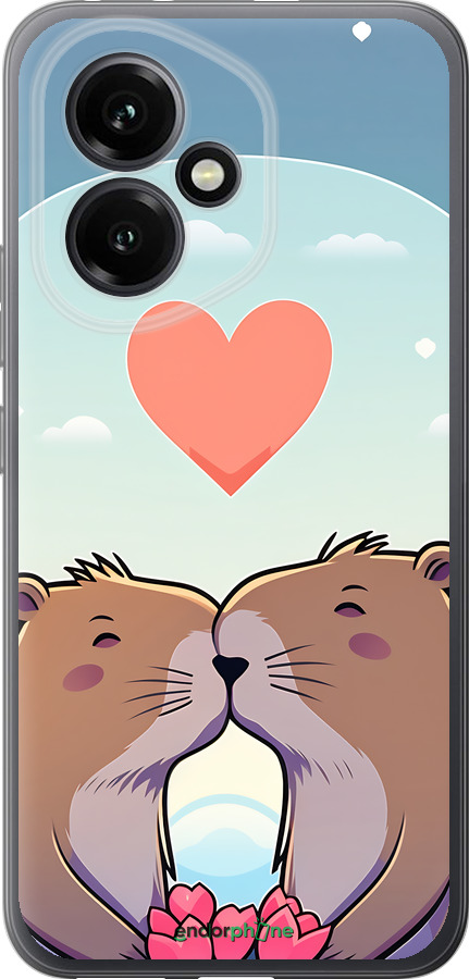 Силиконовый чехол Капибара любовь для Huawei Honor 400 5G - 6027u-4017 изображение 