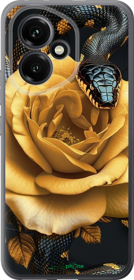 Силіконовий чехол Black snake and golden rose для Huawei Honor 400 5G - 6068u-4017 изображение 