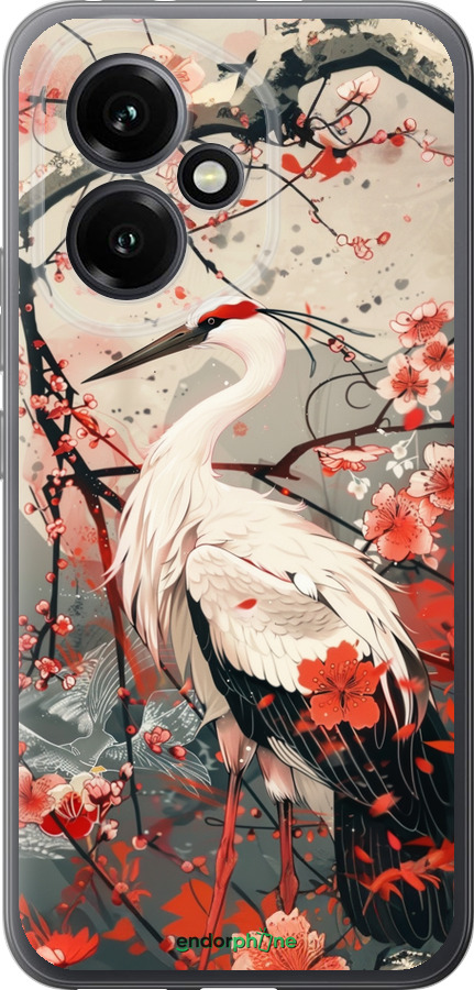 Силиконовый чехол Аист в цвету сакуры для Huawei Honor 400 5G - 6109u-4017 изображение 