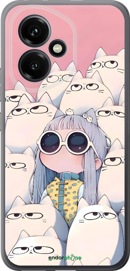 Силиконовый чехол Малышка с котами для Huawei Honor 400 5G - 6295u-4017 изображение 