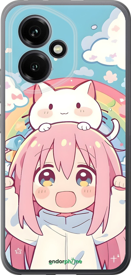 Силиконовый чехол Девочка аниме радуга для Huawei Honor 400 5G - 6304u-4017 изображение 