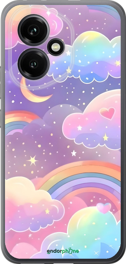 Силиконовый чехол Облака и радуга для Huawei Honor 400 5G - 6312u-4017 изображение 