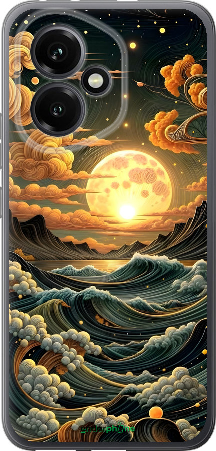 Силиконовый чехол Арт волны для Huawei Honor 400 5G - 6332u-4017 изображение 