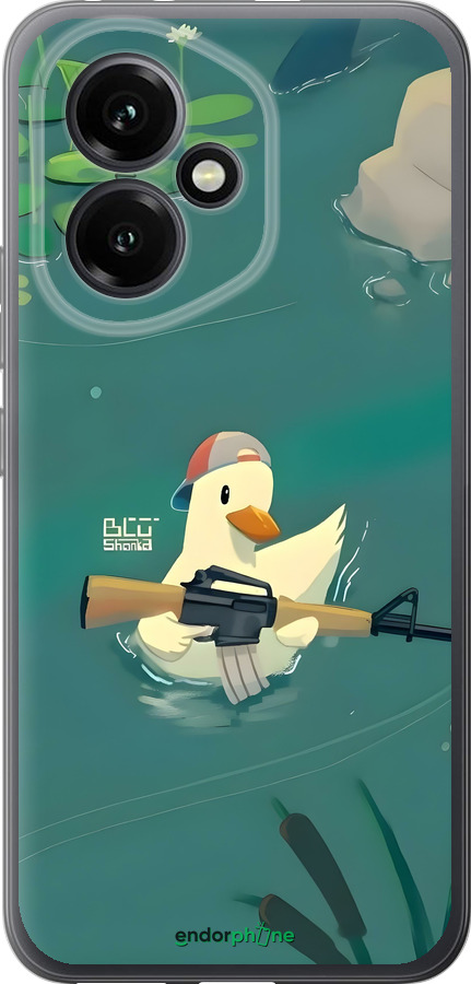 Силиконовый чехол Уточка с автоматом для Huawei Honor 400 5G - 6356u-4017 изображение 