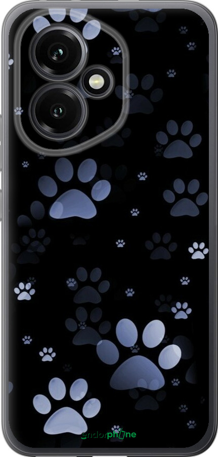 Силиконовый чехол С синими отпечатками лап для Huawei Honor 400 5G - 6441u-4017 изображение 