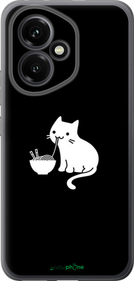 Силиконовый чехол С милым котом на черном фоне для Huawei Honor 400 5G - 6528u-4017 изображение 