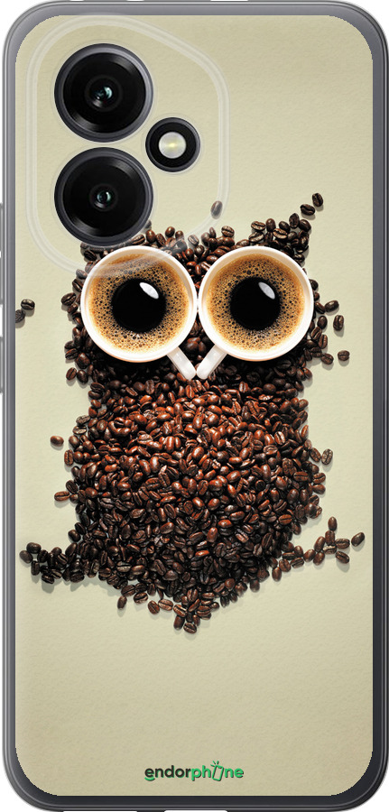 Силиконовый чехол Сова из кофе для Huawei Honor 400 5G - 777u-4017 изображение 