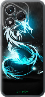 Силиконовый чехол Бело-голубой огненный дракон для Huawei Honor 400 Lite 5G - 113u-3993 изображение 