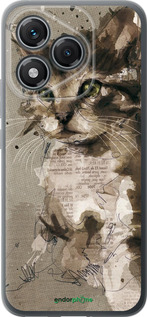 Силиконовый чехол Котёнок из пятен и линий для Huawei Honor 400 Lite 5G - 119u-3993 изображение 