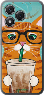 Силиконовый чехол Зеленоглазый кот в очках для Huawei Honor 400 Lite 5G - 4054u-3993 изображение 